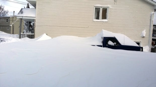 Snow covered trucks