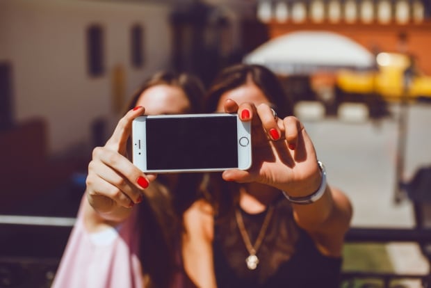 Young people selfie stock image