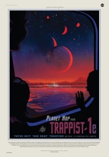 A tourist poster for TRAPPIST-1e