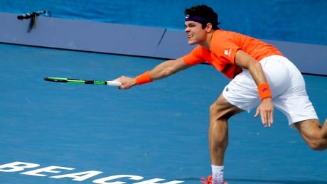 Milos Raonic withdrew from Sunday's final against Jack Sock due to a hamstring injury. Delray Beach Tennis