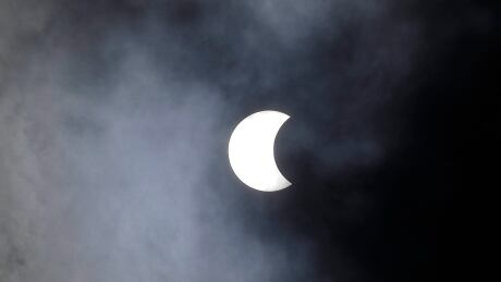 The moon passes in front of the sun, creating a solar eclipse seen from from Sao Paulo, Brazil. Brazil Solar Eclipse