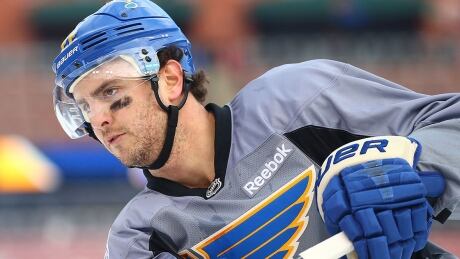 ST. LOUIS, MO - JANUARY 1: Kevin Shattenkirk #22 of the St. Louis Blues shoots the puck during the 2017 Bridgestone NHL Winter Classic Practice Day at Busch Stadium on January 1, 2017 in St. Louis, Missouri. (Photo by Dilip Vishwanat/Getty Images) shattenkirk-kevin-170101-1180