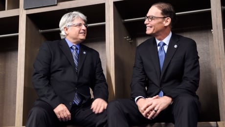 The Argos have hired Jim Popp, left, as their new general manager while Marc Trestman, right, has been named the club's new head coach. FBO CFL Argonauts 20170228