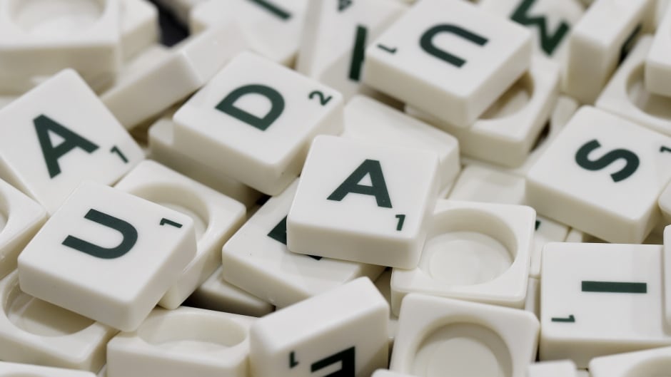 A pile of Scrabble pieces during rounds 1 to 3 of the 24-round Scrabble Champions Tournament, during the Mind Sports International World Championships held at ExCel on November 19, 2014 in London, England.