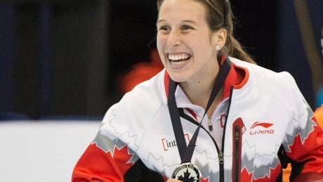 Marianne St-Gelais usually has a smile on her face, even if she's not showing off a silver medal as she is here at a 2015 event in Montreal. SHO World Cup 20151031