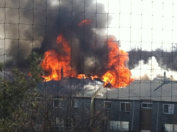 Fire at Northview Road row house complex March 12, 2017