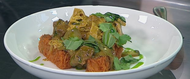 Thai duck curry with potato rosti