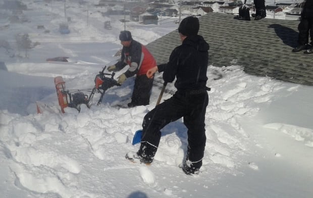 Snowblowing the roof