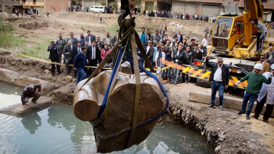 A massive statue pulled out of the groundwater of a Cairo suburb, turned out to be a depiction of another great Egyptian Pharoah, Psamtik I.