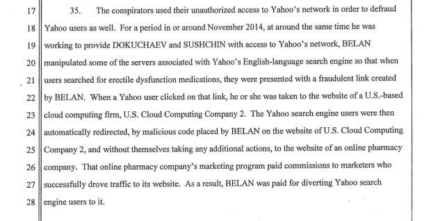 FBI YAHOO HACKERS INDICTMENT SCREENGRAB BELAN ED PILLS