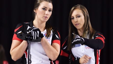 Rachel Homan, right, and Emma Miskew, shown in this file photo, defeated Russia 10-9 on Sunday at the women's world curling championships in China. CUR Scotties 20170226