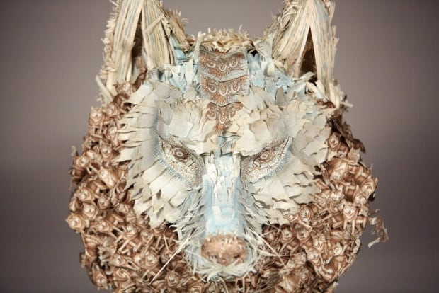 money taxidermy wolf