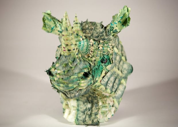 money taxidermy rhino