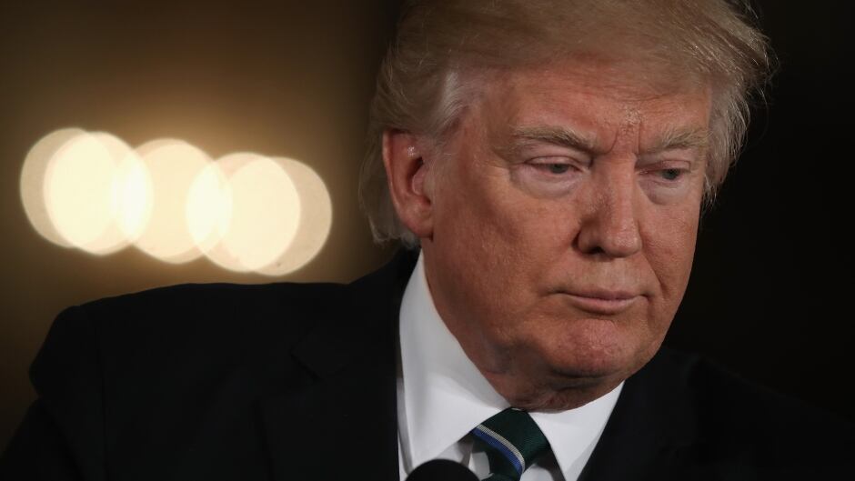 U.S. President Donald Trump holds a joint press conference with German Chancellor Angela Merkel in the East Room of the White House on March 17, 2017 in Washington, DC.