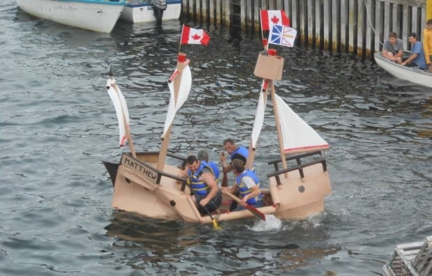 Champney's West cardboard boat race