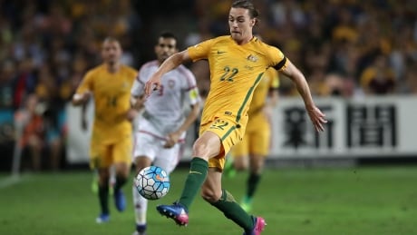 Jackson Irvine scored one of the goals in Australia’s 2-0 World Cup qualifying win over United Arab Emirates on Tuesday. 95126187