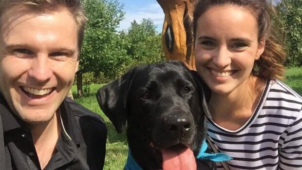 Premier Brian Gallant, dog Blaze, fiance Karine Lavoie