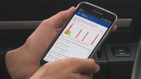 A special cell phone purchased by CBC and Radio-Canada that can detect when an IMSI catcher is trying to intercept it. It is made by ESD America. Cryptophone