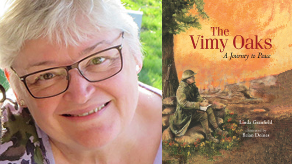 Linda Granfield has written a picture book based on the true story of Leslie Miller, a Canadian soldier who mailed a handful of acorns home from the front lines of Vimy Ridge.