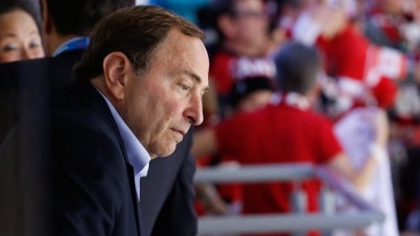 NHL Commissioner Gary Bettman watches the game between Sweden and Canada in the gold medal men's ice hockey game at the 2014 Winter Olympics. On Monday, it was announced that the NHL won't be participating in the upcoming Olympics in South Korea. bettman-olympics