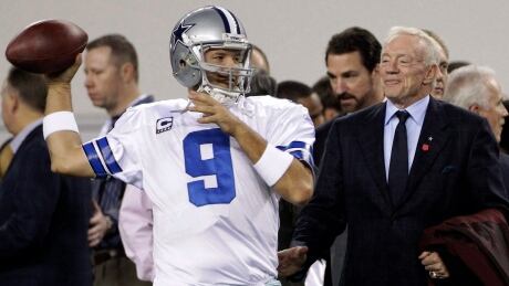 Dallas Cowboys quarterback Tony Romo is the franchise's leader with 34,183 yards passing and 248 touchdowns. Cowboys Jerry Jones Football