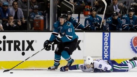 The San Jose Sharks defeated the Vancouver Canucks 3-1 on Tuesday. Canucks Sharks Hockey