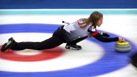 Canada's Rachel Homan prepares to release the stone during their match against Italy in the CPT World Women's Curling Championship in Beijing, Thursday, March 23, 2017. (AP Photo/Mark Schiefelbein) China World Womens Curling