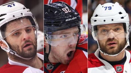 The Russian Hockey Federation said Wednesday it would try to keep KHL players from leaving for North America and attempt to bring NHL free agents back this summer, including from left: Alexander Radulov, Evgeny Kuznetsov and Andrei Markov. radulov-alexander-1180
