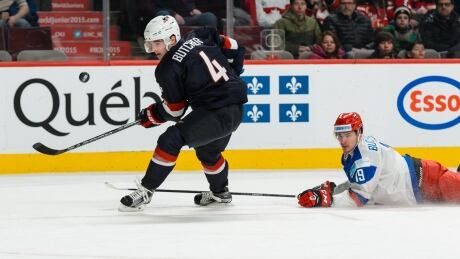 Will Butcher, left, pictured here at the 2015 IIHF World Junior Hockey Championships, is the second player from Denver to take home the Hobey Baker Award. will-butcher