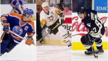 Wayne Gretzky, left, Mario Lemieux, centre, and Sidney Crosby had varying degrees of success in their NHL playoff debuts, but all of them eventually went on to hoist the Stanley Cup. playoff-rookies