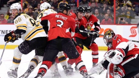 Ottawa defenceman Marc Methot, out since March 23 with a finger injury, could make a return Wednesday when the Senators open their first-round playoff series with the Boston Bruins. HKN Bruins Senators 20170306