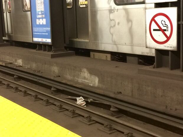 Litter on subway