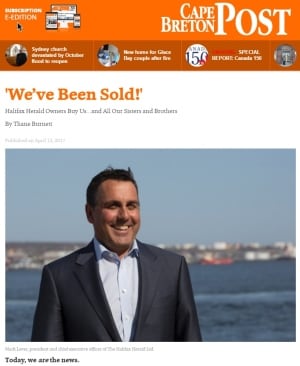 Cape Breton Post sale Chronicle Herald