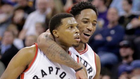 Kyle Lowry, left, and DeMar DeRozan, pictured during a December game against Utah, are using last year's loss in the East final as motivation for this year's playoff run. Around The NBA Basketball