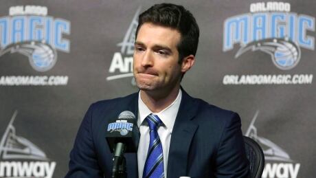 Rob Hennigan, pictured in 2015, was fired from his job as general manager of the Orlando Magic on Thursday. Magic Hennigan Fired Basketball