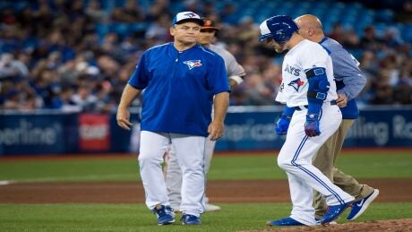 Josh Donaldson, right, left Thursday's game with a calf injury and was placed on the DL on Friday. Josh-Donaldson-DL