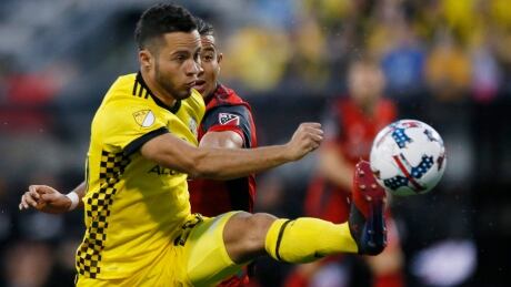 Niko Hansen had an assist in the Columbus Crew's 2-1 victory over Toronto FC on Saturday evening. columbus-crew