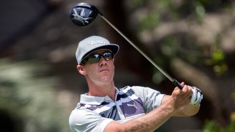 Graham DeLaet, of Canada, watches his drive down the second fairway during the final round of the RBC Heritage golf tournament in Hilton Head Island, S.C., on Sunday. delaet-graham-041617-620