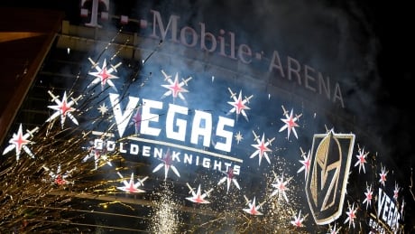 LAS VEGAS, NV - NOVEMBER 22: Pyrotechnics and streamers are fired into the air as the Vegas Golden Knights is announced as the name for the Las Vegas NHL franchise at T-Mobile Arena on November 22, 2016 in Las Vegas, Nevada. The team will begin play in the 2017-18 season. (Photo by Ethan Miller/Getty Images) 681643329EM048_Las_Vegas_NH