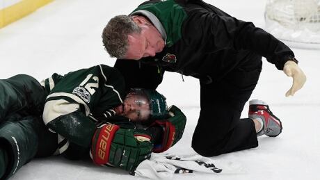 Minnesota Wild centre Eric Staal said he initially felt numbness in his feet after crashing into the boards, but he was eventually able to get up and leave the ice with assistance. Eric Staal