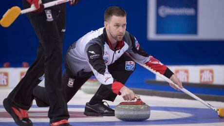 Brad Gushue, pictured above at the men's world curling championships in early April, won his opening match against Japan at the Champions Cup. gushue-brad