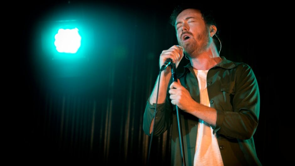 Fast Romantics frontman Matthew Angus performing live in the q studio in Toronto, Ont.