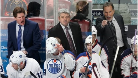 Toronto's Mike Babcock, Edmonton's Todd McLellan and Columbus' Tortorella are this 2017's finalists for NHL coach of the year. adams-jack