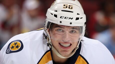 Nashville Predator Kevin Fiala was taken to hospital after crashing hard into the end boards against the St. Louis Blues Wednesday. 672870827CP00086_Nashville_