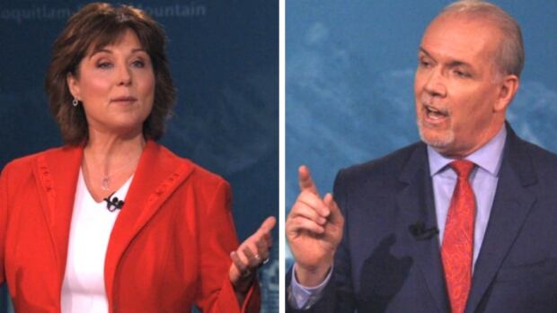 Collage Christy Clark & John Horgan debate 2017