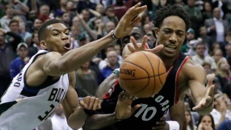 DeMar DeRozan, right, and the Toronto Raptors open their second-round series with the Cavaliers in Cleveland on Monday. demar-derozan