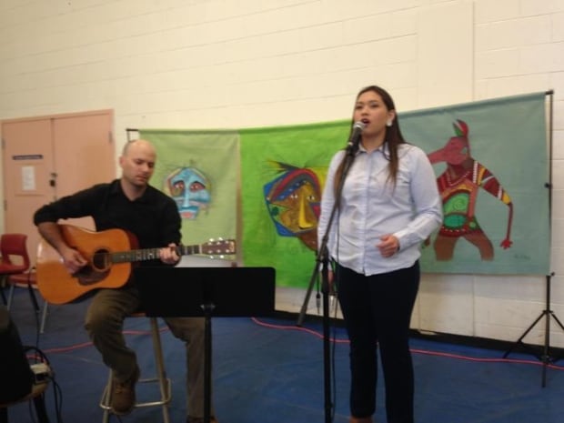 Eskasoni music teacher Carter Chaisson and Kalolin Johnson