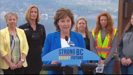 B.C.Liberal leader Christy Clark was questioned about the International Business Activity program while campaigning in Kelowna on May 3rd. Christy Clark in Kelowna