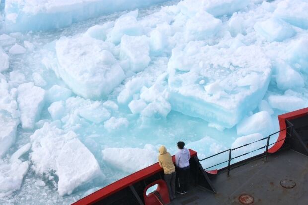 cutting multiyear arctic ice