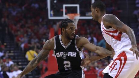 Kawhi Leonard paces San Antonio Spurs with 26 points in Game 3 victory over the Houston Rockets, 103-92. kawhi-leonard